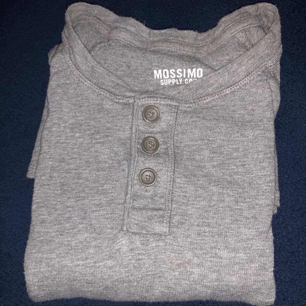 Grey 3 button Henley